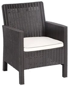 Conjunto de 2 Poltronas de Jardim ADRIATICO – Castanho com Coxim Beige