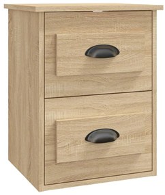Mesas de cabeceira parede 2 pcs 41,5x36x53 cm carvalho sonoma