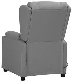 Cadeira de massagens couro artificial cinzento