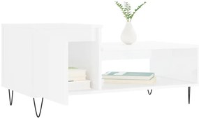 Mesa de centro 100x50x45 cm derivados madeira branco brilhante