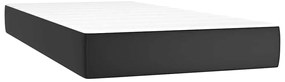 Cama boxspring com colchão 120x190 cm couro artificial preto