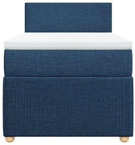 Cama com molas/colchão 100x200 cm tecido azul