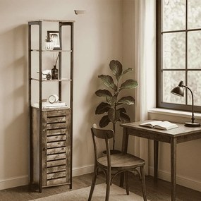 Estante arrumação 37 x 30 x 167 cm, sala, escritório castanho vintage-preto