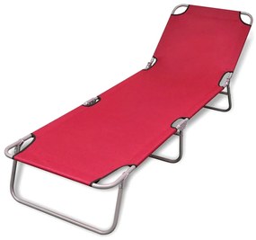41479 vidaXL Espreguiçadeira dobrável aço revestido a pó vermelho