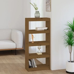 vidaXL Estante/divisória 60x30x135,5 cm pinho maciço castanho mel