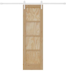 Porta Deslizante vidaXL com Conjunto de Ferragens 61x198,5 cm Madeira