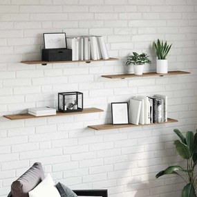 vidaXL Prancha de Estante para Livros 4 pcs Castanho 100 x 40 x 1.5cm