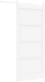 Porta Deslizante vidaXL com Conjunto de Ferragens Branca 93x202 cm Mad