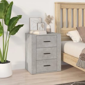 vidaXL Mesa de cabeceira 50x36x60 cm derivados madeira cinza cimento