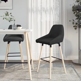 vidaXL Bancos de bar 2 pcs tecido preto