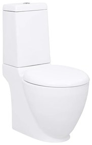 3059888 vidaXL Sanita WC redonda cerâmica c/ descarga água inferior branco