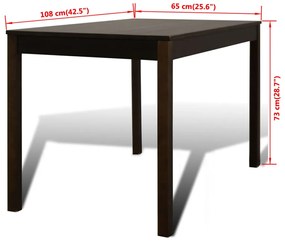 Conjunto Mesa com 4 Cadeiras / Madeira - Marrom