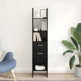 vidaXL Gabinete de Livros Carvalho preto 40 x 35 x 180 cm