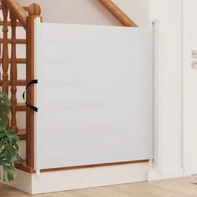 Portão retrátil p/ animais de estimação 117,5x125 cm branco