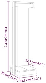 Suporte de lenha 33,5x30x110 cm pinho maciço