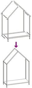 Suporte para lenha 60x25x90 cm aço laminado a frio branco