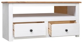 Móvel canto TV 93x49x49 cm madeira pinho maciça Panama branco