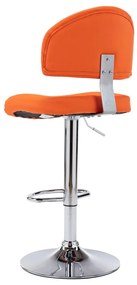 Banco de bar couro artificial laranja