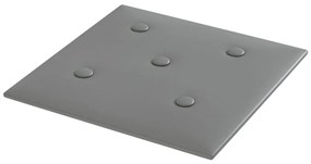 Painel parede 12 pcs 30x30cm couro artificial 1,08 m² cinza