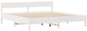 Cama sem colchão 160x200 cm madeira de pinho maciça branco