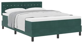 Cama Box com Colchão vidaXL Verde Escuro 140x200 cm Veludo