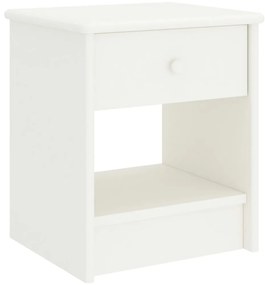 Mesa de cabeceira 35x30x40 cm madeira de pinho maciça branco