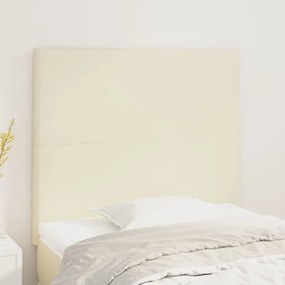 vidaXL Cabeceira Creme 100x5x118/128 cm Couro Sintético