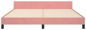 Estrutura cama c/ cabeceira sem colchão 160x200 cm veludo rosa
