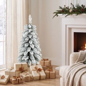 Árvore de Natal Artificial de Mesa, 46 x 46 x 90 cm, 107 Pontas Nevadas, Branco