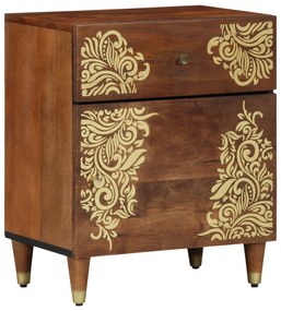 vidaXL Mesa de Cabeceira Castanho mel Madeira maciça 50 x 33 x 60 cm