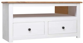 Móvel canto TV 93x49x49 cm madeira pinho maciça Panama branco