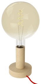 Posaluce Wood M our table lamp in wood complete with fabric cable switch and 2-pin plug