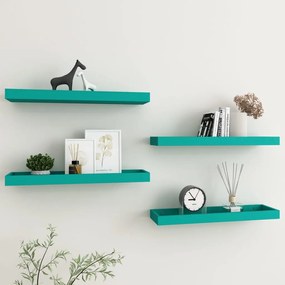 vidaXL Prateleiras de parede Loggia 4 pcs 60x15x4 cm MDF azul
