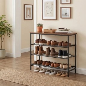 Banco sapateira para sapatos, arrumação para sapatos, 30 x 75 x 69 cm castanho-preto