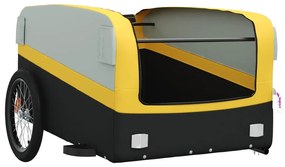 Reboque para bicicleta 45 kg ferro preto e amarelo
