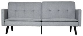 Sofá Cama de 3 Lugares Estofado em Tecido com Encosto Ajustável em 3 Posições e Pés de Madeira Sofá Moderno para Sala de Estar Escritório 198x81x81cm