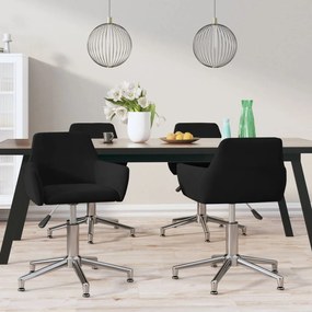 vidaXL Cadeiras de jantar giratórias 4 pcs veludo preto