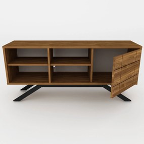 Móvel de TV North – Preto e Nogueira – 130x38,6x58,6 cm