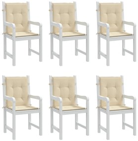 Almofadões lombares p/ cadeiras de jardim 6pcs oxford bege