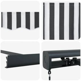 Toldo retrátil 4,5x3 m tecido e alumínio antracite e branco