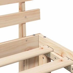 Estrutura de Cama de Madeira de Pinho Natural Madeira 75 x 190 cm