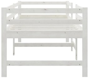 Cama sem colchão 90x200 cm madeira de pinho maciça branco