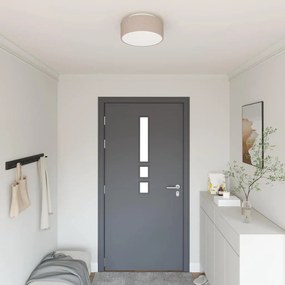 vidaXL Luz de Teto Embutida Taupe 30 cm Tecido E27
