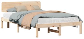 Cama com cabeceira 120x200 cm de madeira de pinho