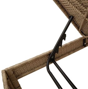 Espreguiçadeira com almofadão 55x200x44cm vime PE bege