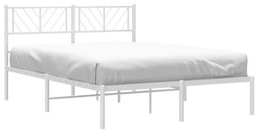 Estrutura de cama com cabeceira 135x190 cm metal branco