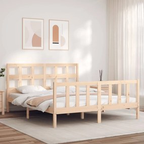 Estrutura de cama King Size com cabeceira madeira maciça