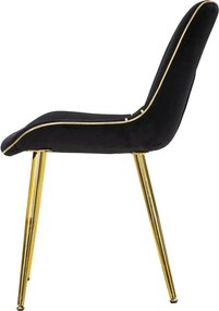CONJUNTO DE 2 CADEIRAS PARIS PRETO E DOURADO 51X59X79 CM