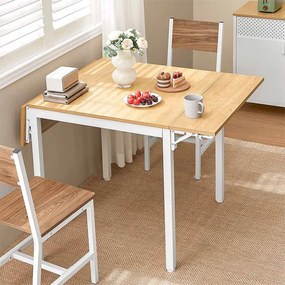 Mesa de jantar dobrável para 2-4 pessoas 78 x 120 x 76,2 cm carvalho natural e branco