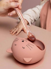 Lote de 3 colheres de alimentação TRIXIE para bebé rosa-pálido